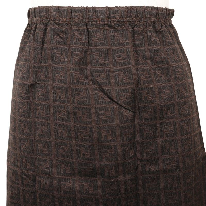 Fendi Zucca Nylon Brown Women's Mini Skirt