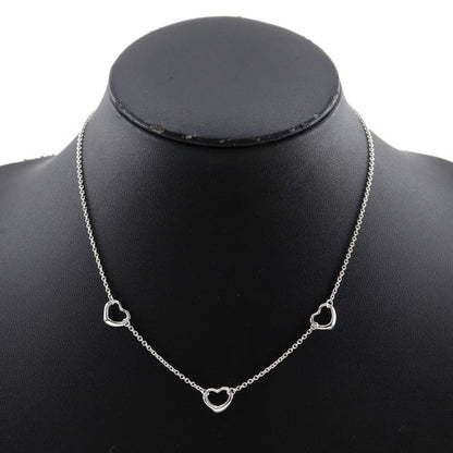 Tiffany & Co Open Heart 3P Elsa Peretti Silver 925 Ladies 3.0g Necklace