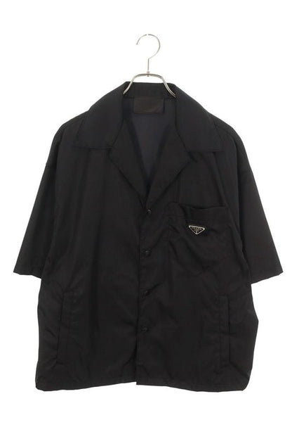 Prada Sc449 Re-nylon Triangle Logo Short Sleeve Shirt Men M