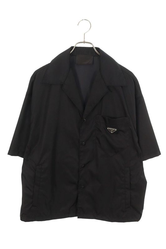 Prada Sc449 Re-nylon Triangle Logo Short Sleeve Shirt Men M