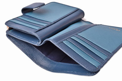 Unused Prada Fold Over Wallet 1ml225 Vitello MOVE Blue