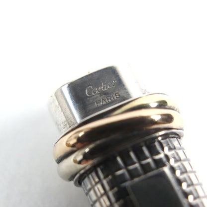 Cartier Trinity Ballpoint Pen With Logo Engraved On The Cap Silver Lattice