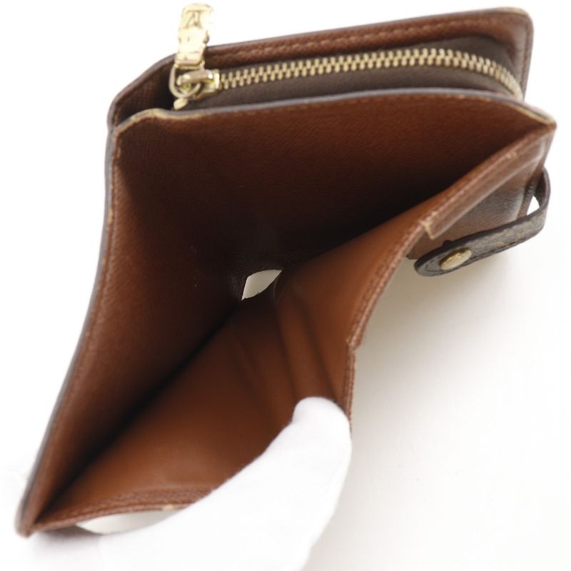 Louis Vuitton Compact Zip M61667 Monogram Canvas Brown Ca0095 Unisex Folding