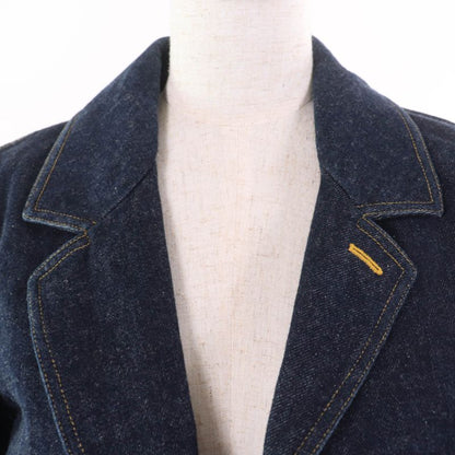 CHANEL Vintage 100% Cotton Denim Jacket Indigo Women's Approx Size M Equivalent