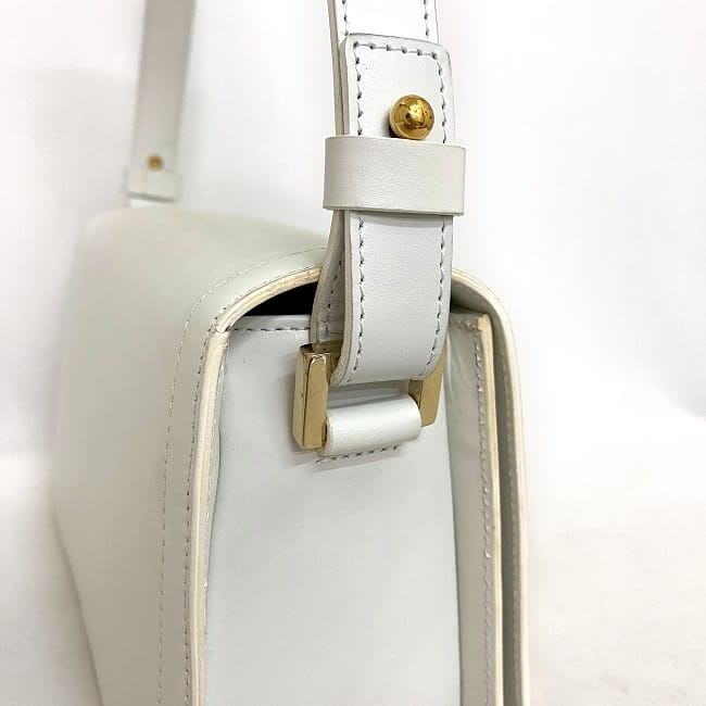 Celine Semishoulder Bag White Triomphe Cuir