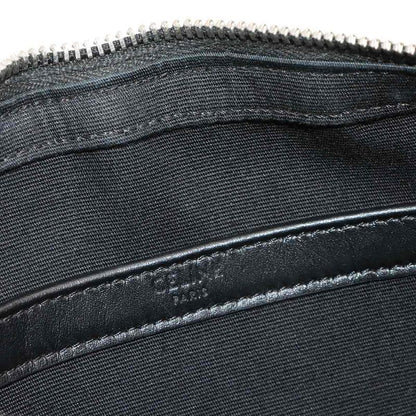 Celine Triomphe Medium Messenger Shoulder Bag PVC Leather Black Brown 197202dnd