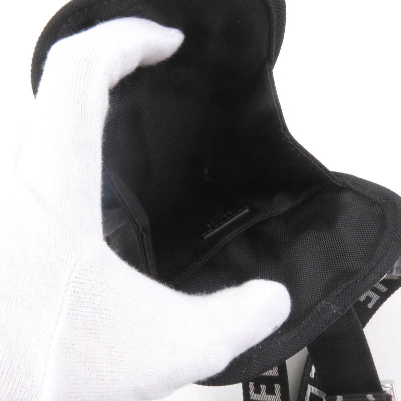 Celine 10j21 Trekking Cell Phone Holder With Logo Belt Phone Pouch Black Made