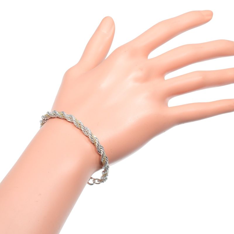 Tiffany & Co Twisted Silver 925 X 18K Yellow Gold Ladies 13.56g Bracelet