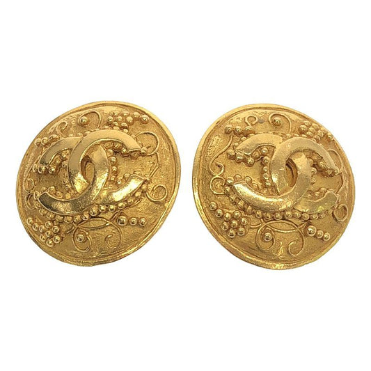 Chanel - Vintage Coco Mark Earrings 96A - Gold - Women's