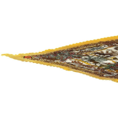 Hermes Silk Scarf Carré 90 Pleated Decoupages Yellow White Decoupages Hermes