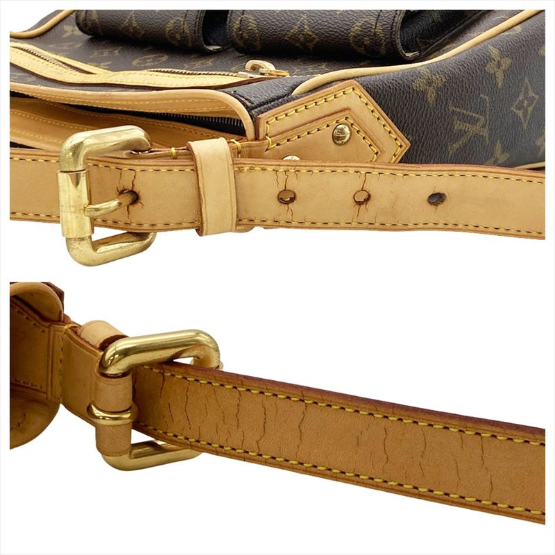 Louis Vuitton Hudson GM Shoulder Bag Monogram Canvas M40045 Brown Vi1005 Women