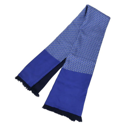 Hermes Scarf Silk Angora Blue Navy Apparel Shawl Fashionable Women Ladies Women