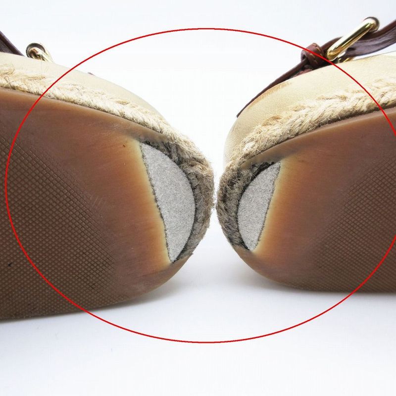 Louis Vuitton Monogram Flat Sandals Espadrille Back Strap 37 23.5cm (9.25in)