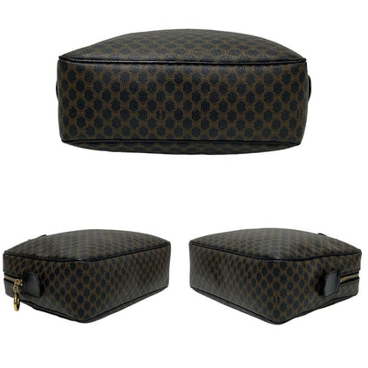 Celine Vintage Macadam Blason Triomphe Pattern Leather Handbag Mini Boston Bag