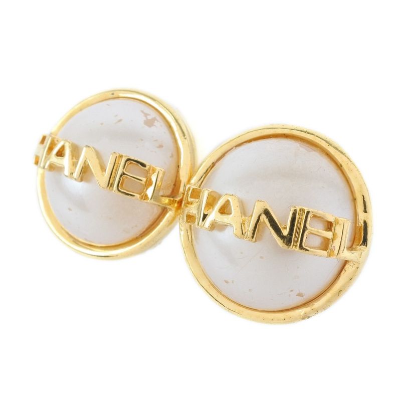Chanel Gold Plated And Faux Pearl Ladies 22.6g Earrings