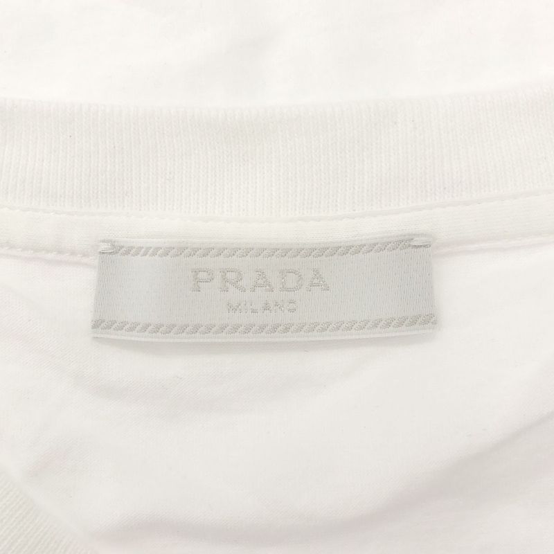 Prada 22ss Jersey Tee Cotton Jersey Crew Neck Tee Dna829 White L