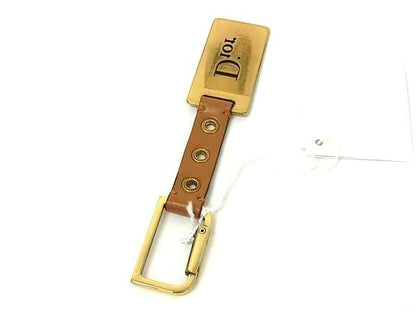 Christian Dior Christian Dior Leather Key Ring Key Holder Bag Charm Gold And