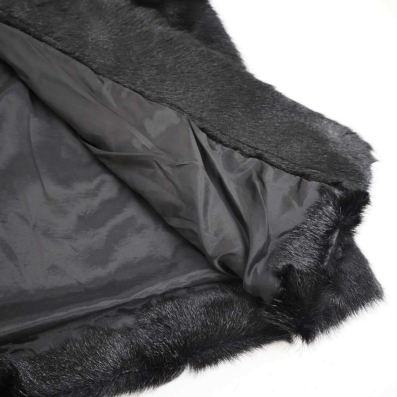 Prada 10aw Nutria Fur Collar Goat Fur Double Coat Black