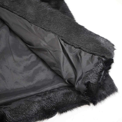 Prada 10aw Nutria Fur Collar Goat Fur Double Coat Black