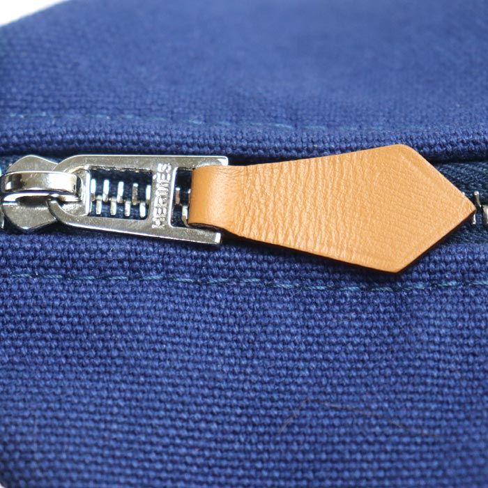 Hermes Brid A Black PM Pouch Blue/green 103222m Ladies Preowned