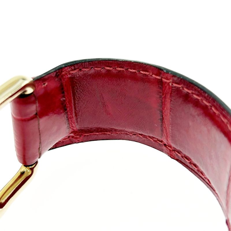 Gucci GP Leather Horsebit Bangle Red 498201 Bangle