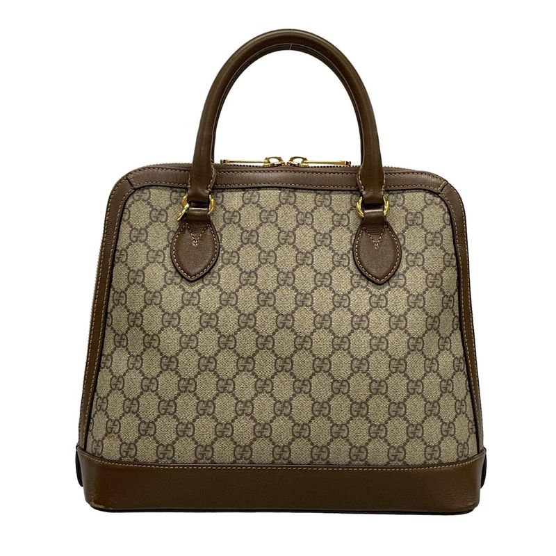 Gucci Handbag Horsebit 1955 Medium Top Handle Bag 620850 Dark Brown Beige And