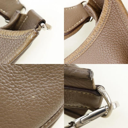 Hermes Evelyn 3 GM Taurillon Clemence Etoupe Silver Hardware □Q Ladies Shoulder