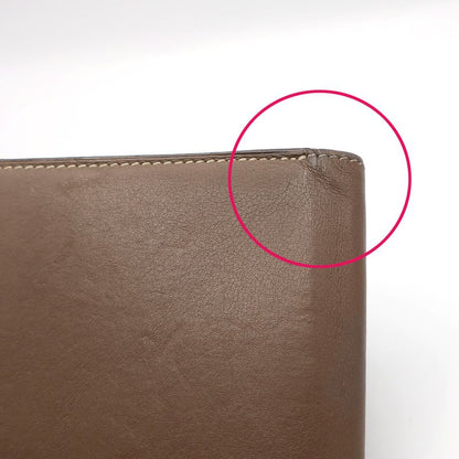 Hermes Wallet Citizen Twill Brown Beige Leather Bifold Women's R