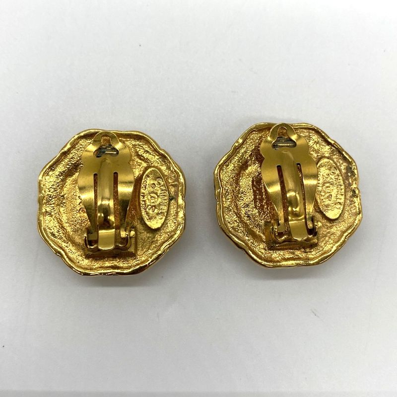 Chanel Earring Faux Pearl Gold Ladies