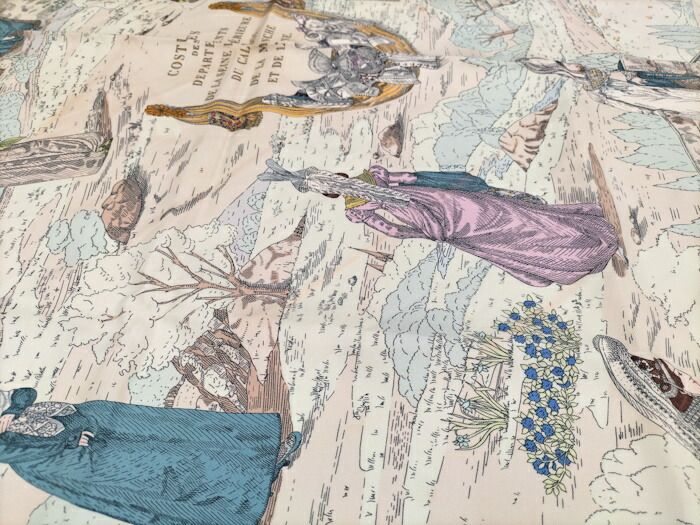 Hermes Carre 90 Scarf Costumes DES Departements Department Costume Silk Pink
