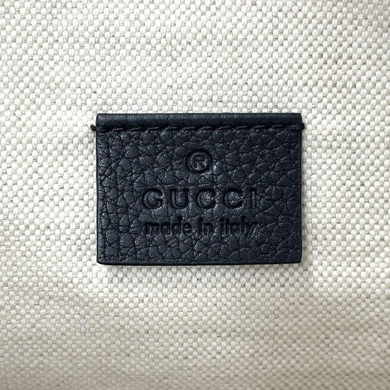 Gucci Bag Men's Brand Sherry Body Bag Waist Bag Leather Black Succotch