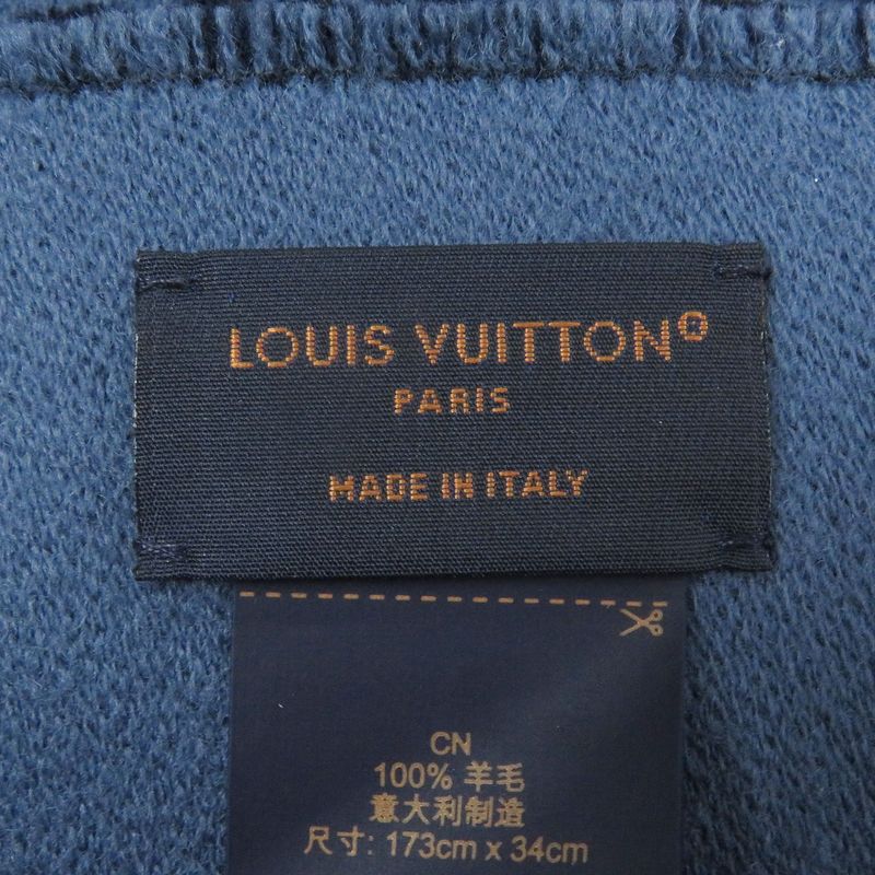 Louis Vuitton 2023 M77129 Scarf Monogram Vivienne Wool Navy Made In Italy