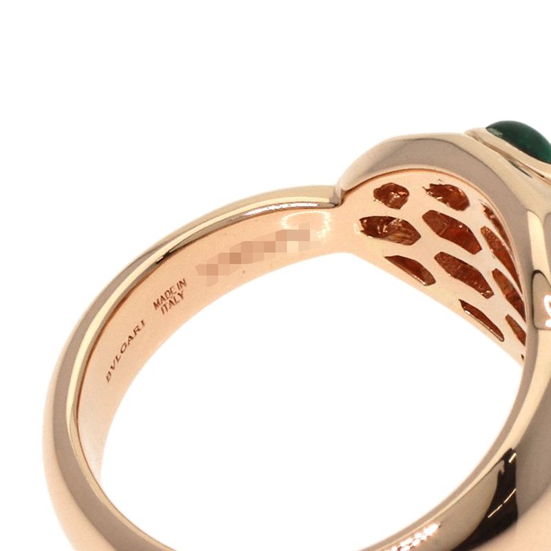 Bvlgari Bulgari Serpenti Malachite Diamond Ring And Ring 18K Pink Gold Ladies