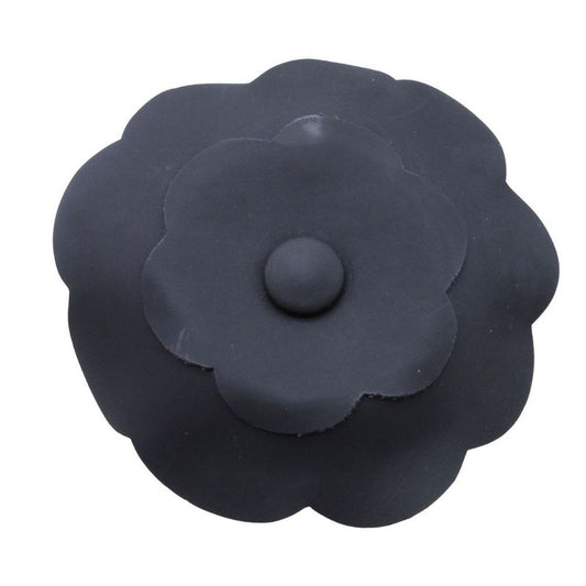 Good Chanel Camellia Leather Corsage Brooch Formal Accessory Black Ladies Used