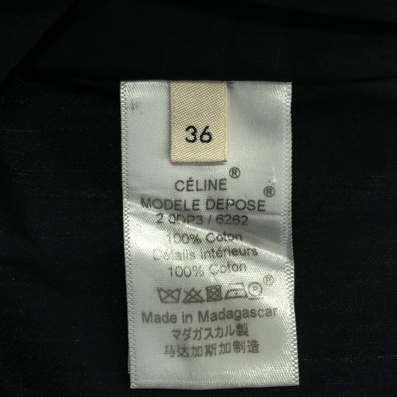 Celine - Phoebe Period Shoulder Zip Slit Blouse - 36 - Black - Women's
