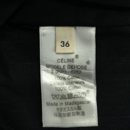 Celine - Phoebe Period Shoulder Zip Slit Blouse - 36 - Black - Women's