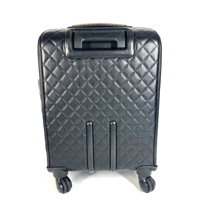 Chanel Carry Bag CC Logo Coco Mark Caviar Skin Black