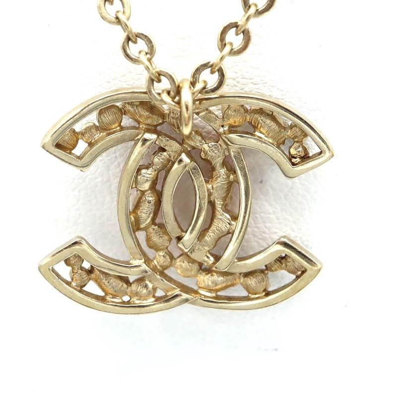 Chanel Necklace Coco Rhinestone C20 Gold Color Approx 12g Accessories H13857