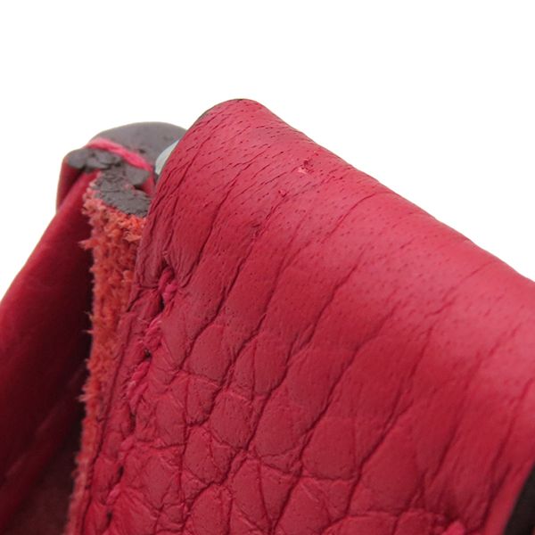 Hermes Shoulder Bag Evelyn 3 PM Taurillon Clemence Rouge Cazac Silver Hardware