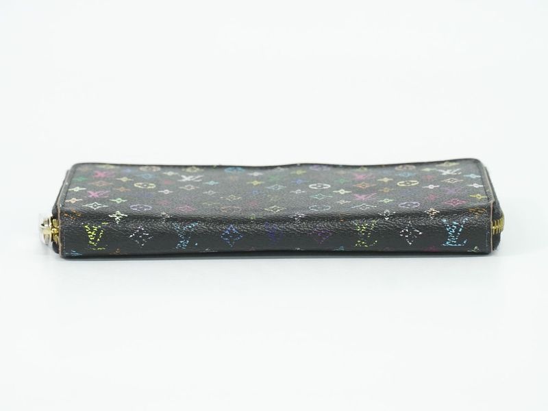 Authentic Louis Vuitton LV Zippy Wallet Monogram Multicolor Long Wallet Noir