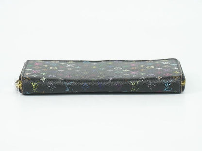 Authentic Louis Vuitton LV Zippy Wallet Monogram Multicolor Long Wallet Noir