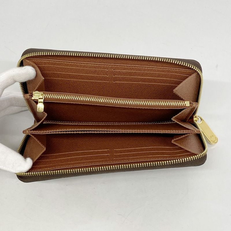 Louis Vuitton Long Wallet Monogram Zippy Wallet M42616 Brown Men Women Unisex