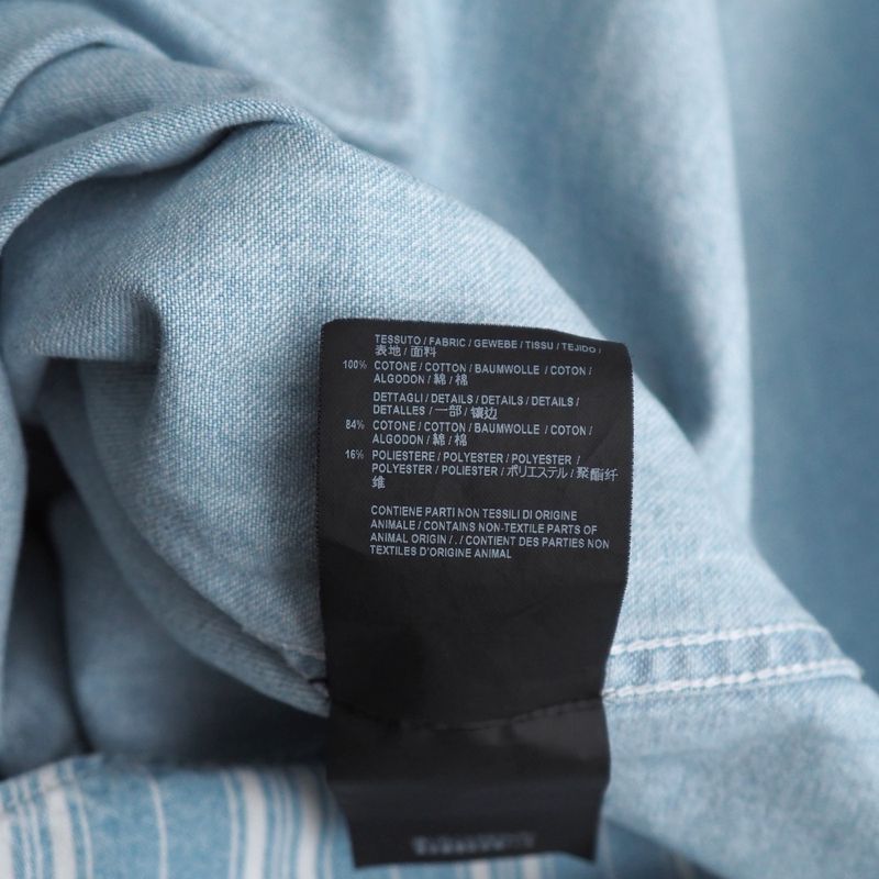 Balenciaga Oversized Button-down Collar Striped Denim Shirt Long Sleeve Shirt