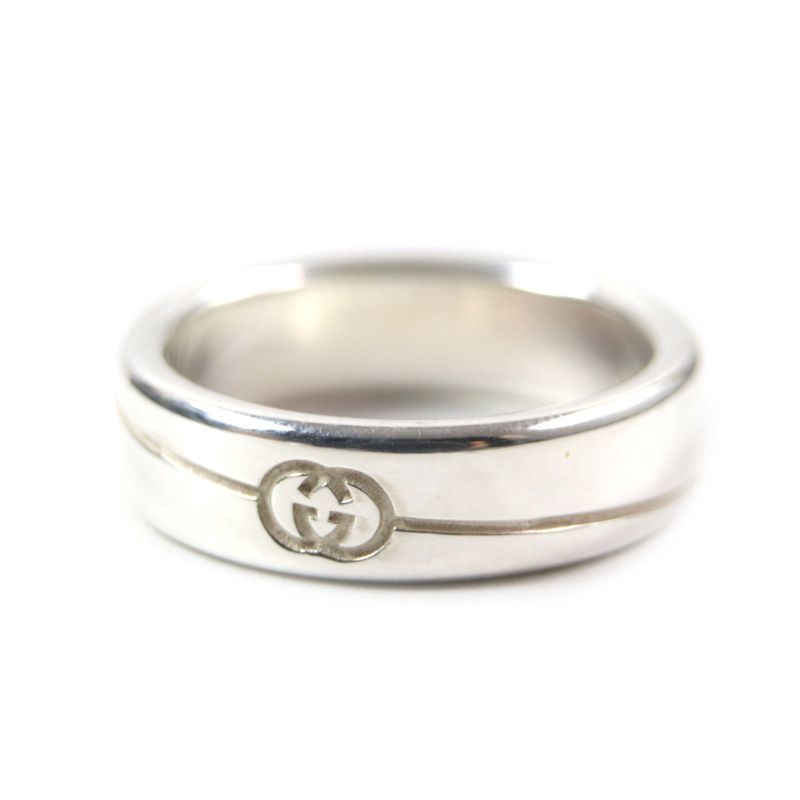  Gucci 774052 Diagonal Interlocking G Current Item Ring / Ring Ag925 Silver 17