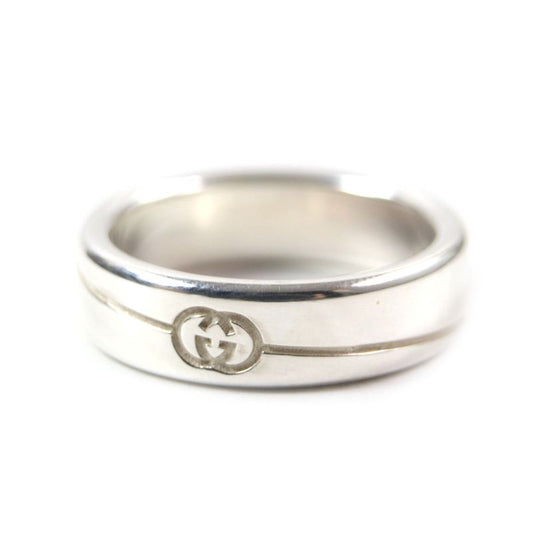  Gucci 774052 Diagonal Interlocking G Current Item Ring / Ring Ag925 Silver 17