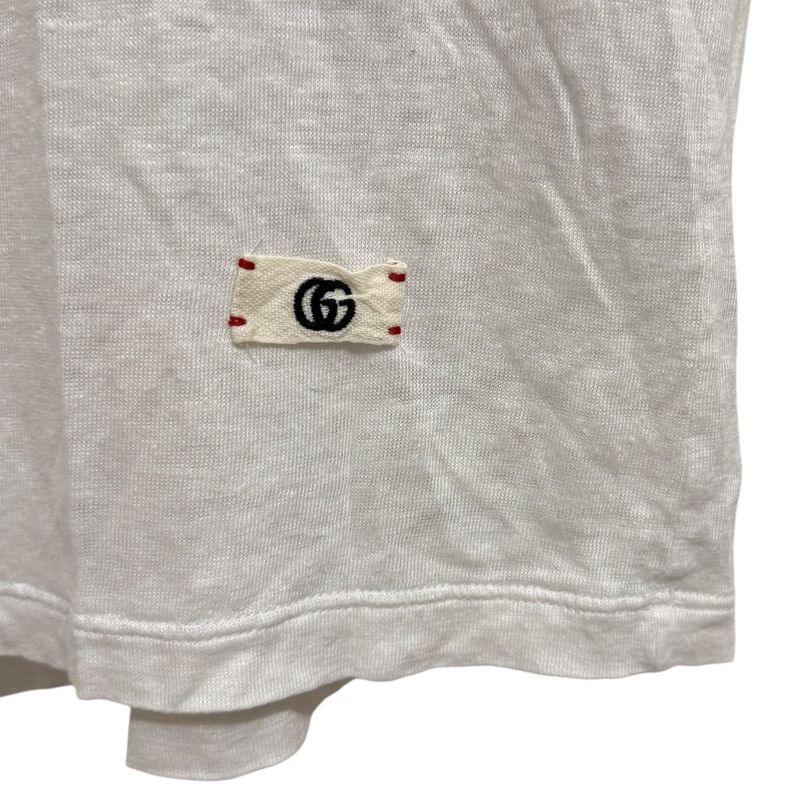 Gucci Michele Period Short Sleeve V-Neck T-Shirt Cut and Sewn Size S White
