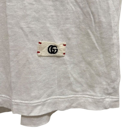 Gucci Michele Period Short Sleeve V-Neck T-Shirt Cut and Sewn Size S White