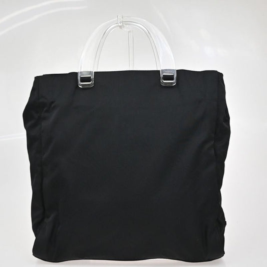 Prada Hand Bag Tote Bag Logo Nylon Black 67ka853