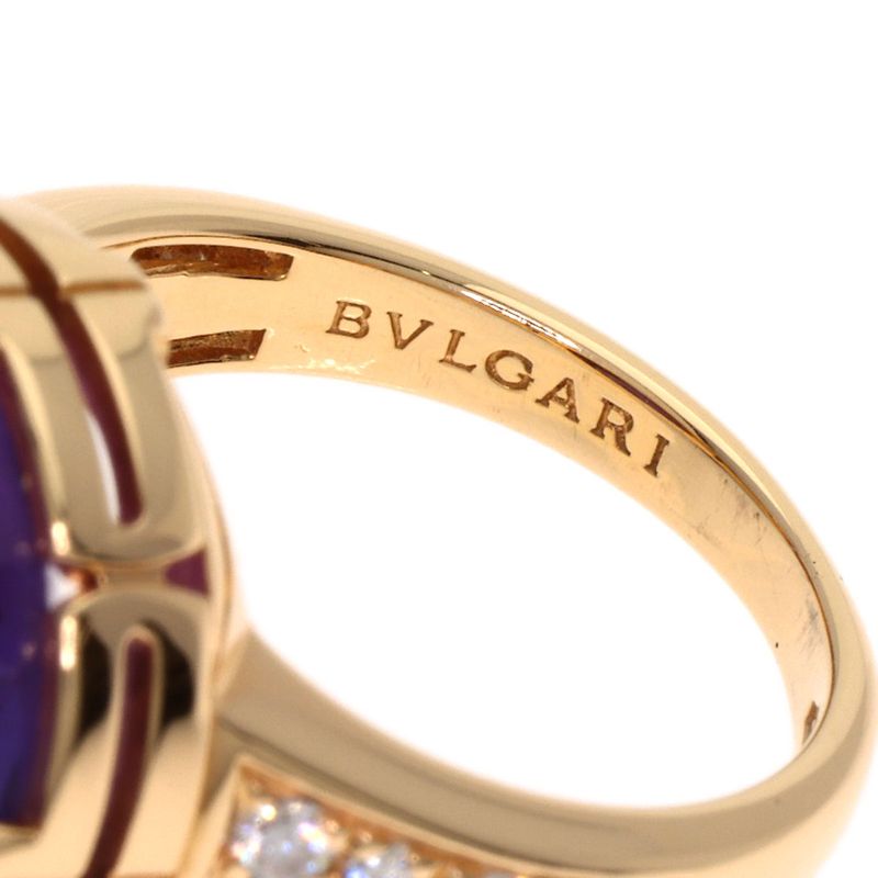 Bvlgari Bulgari Parentesi Cocktail Amethyst Diamond Ring And Ring 18K Pink Gold