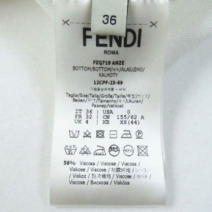 Fendi 2023 Fzq719 ANZE Logo Pattern Long Tight Skirt White Pink Gray 36 Made